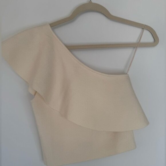 Wilfred Cream One-Shoulder Knit Top | Never Worn | Adorable Fit - Size M - Picture 3 of 10